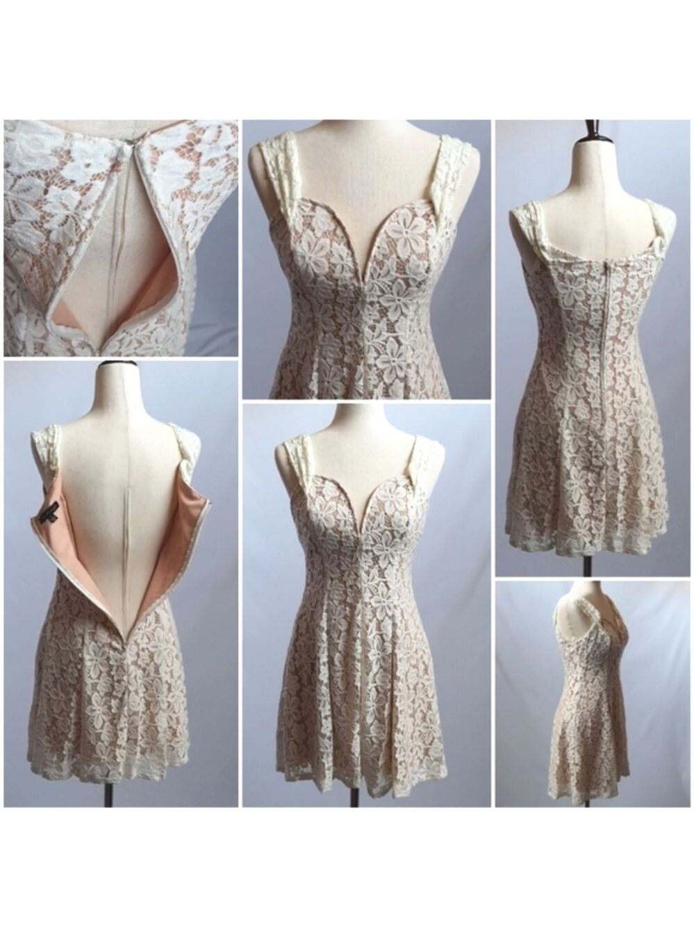 City Triangles Cream Lace Mini Dress - Picture 4 of 16